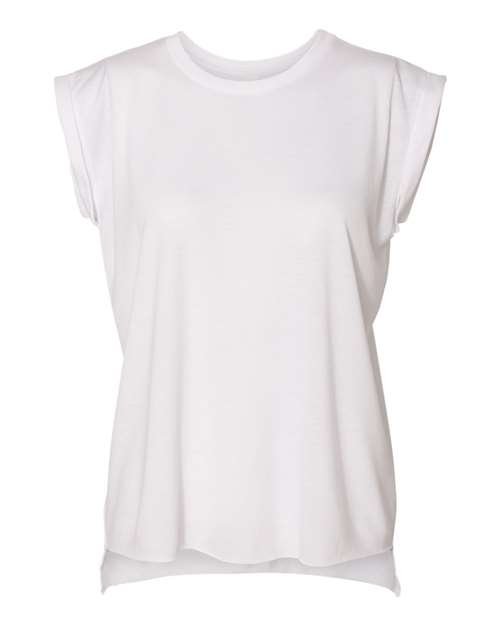 Women’s Flowy Rolled Cuffs Muscle Tee Bella + Canvas 8804 - NeoInk Transfers