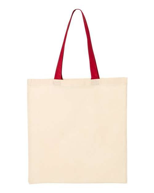 Economical Tote with Contrast-Color Handles Q-Tees QTB6000 - NeoInk Transfers