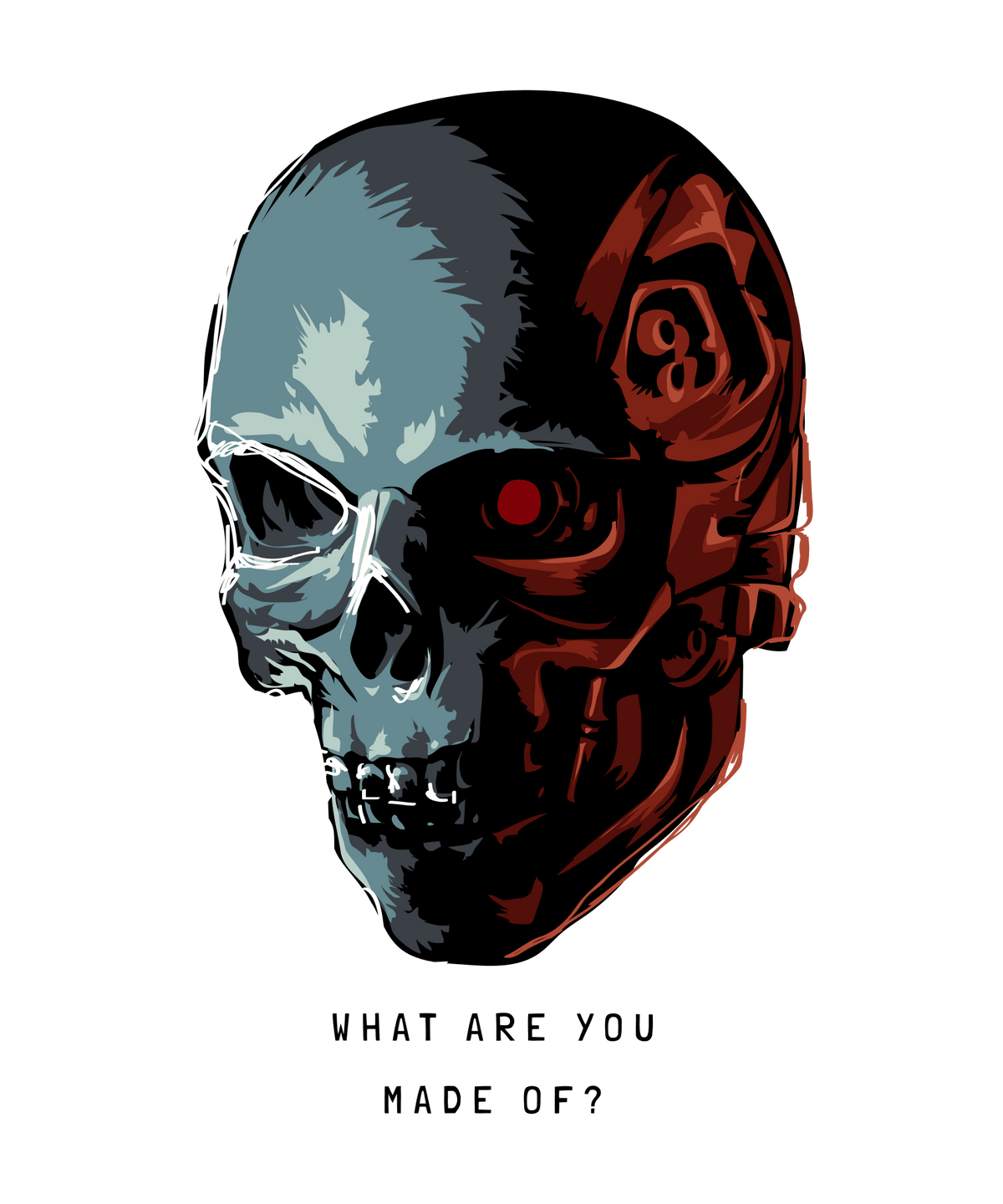 Cyborg Machine Skull Scary DTF Transfer S-W20 - NeoInk Transfers