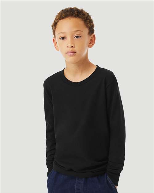 Youth Heather CVC Long Sleeve Tee Bella + Canvas 3501YCVC - NeoInk Transfers