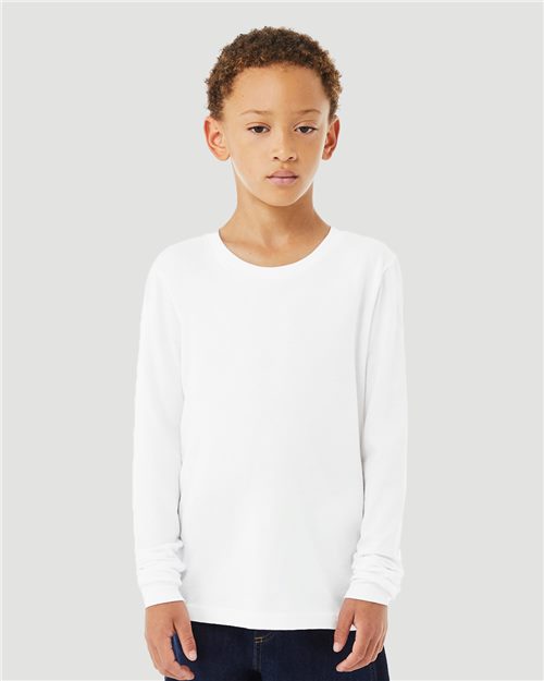 Youth Heather CVC Long Sleeve Tee Bella + Canvas 3501YCVC