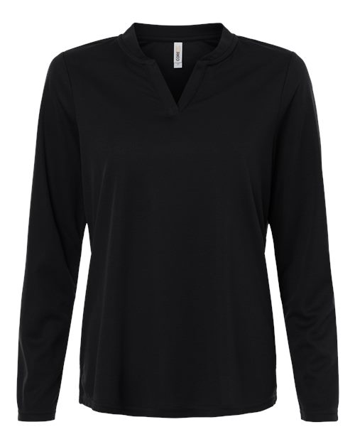 Women's Nova Performance Long Sleeve Pique Polo CORE365 CE108LW - NeoInk Transfers