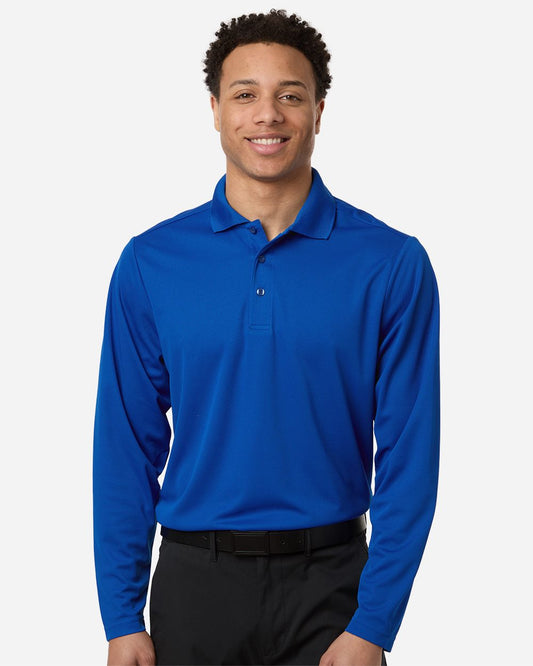 Men's Nova Performance Long Sleeve Pique Polo CORE365 CE108L - NeoInk Transfers