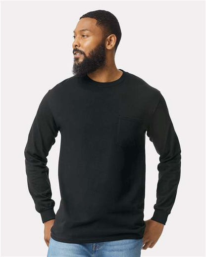 Unisex Ultra Cotton® Long Sleeve Pocket T-Shirt Gildan 2410