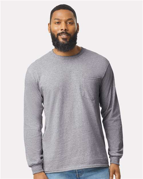 Unisex Ultra Cotton® Long Sleeve Pocket T-Shirt Gildan 2410