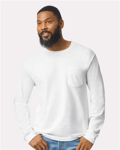 Unisex Ultra Cotton® Long Sleeve Pocket T-Shirt Gildan 2410
