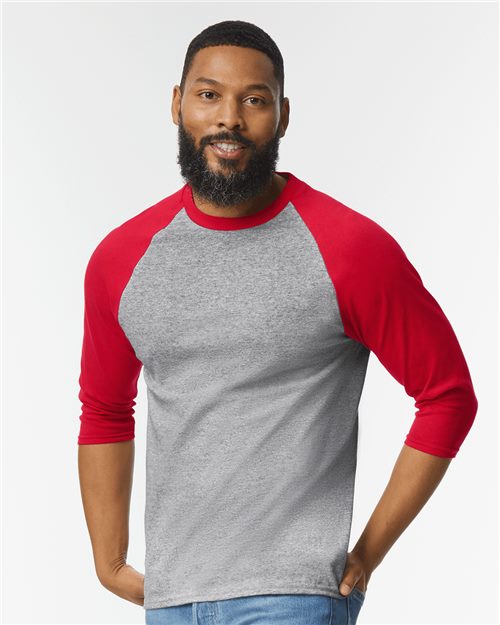 Unisex Heavy Cotton™ Raglan Three-Quarter Sleeve T-Shirt Gildan 5700