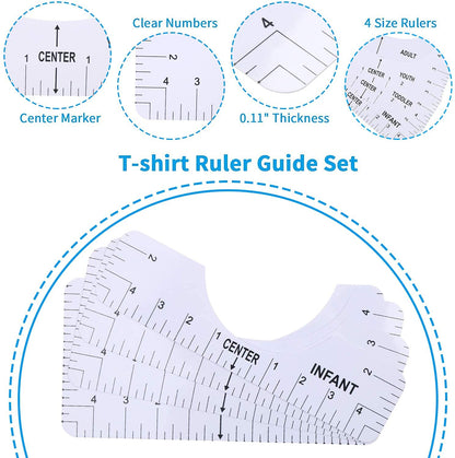 T-Shirt Alignment Ruler 4pcs