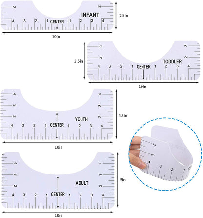 T-Shirt Alignment Ruler 4pcs