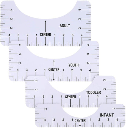 T-Shirt Alignment Ruler 4pcs