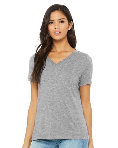 Women's Relaxed Heather CVC V-Neck Tee Bella + Canvas 6405CVC