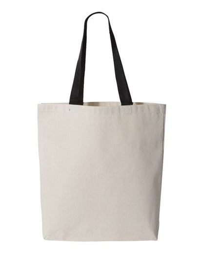 11L Canvas Tote with Contrast-Color Handles Q-Tees Q4400 - NeoInk Transfers