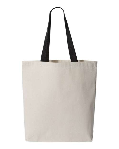 11L Canvas Tote with Contrast-Color Handles Q-Tees Q4400