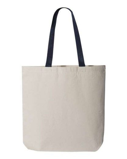 11L Canvas Tote with Contrast-Color Handles Q-Tees Q4400 - NeoInk Transfers
