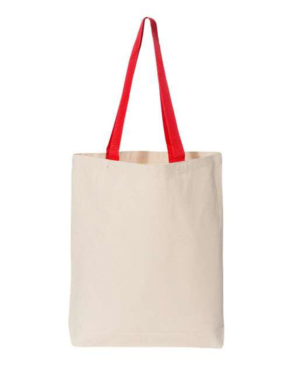 11L Canvas Tote with Contrast-Color Handles Q-Tees Q4400 - NeoInk Transfers
