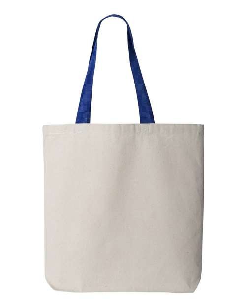 11L Canvas Tote with Contrast-Color Handles Q-Tees Q4400 - NeoInk Transfers