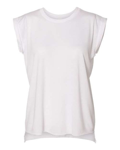 Women’s Flowy Rolled Cuffs Muscle Tee Bella + Canvas 8804 - NeoInk Transfers