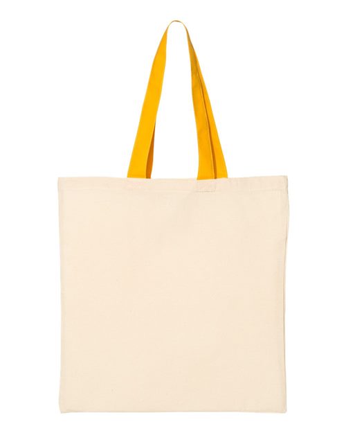 Economical Tote with Contrast-Color Handles Q-Tees QTB6000