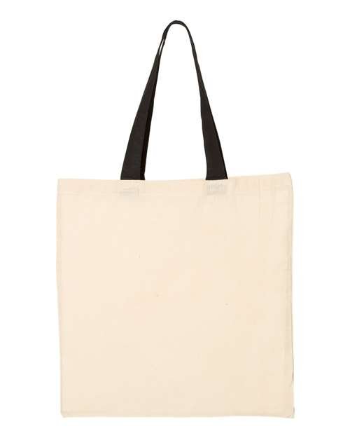 Economical Tote with Contrast-Color Handles Q-Tees QTB6000 - NeoInk Transfers