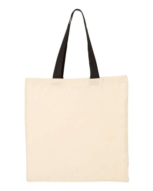 Economical Tote with Contrast-Color Handles Q-Tees QTB6000