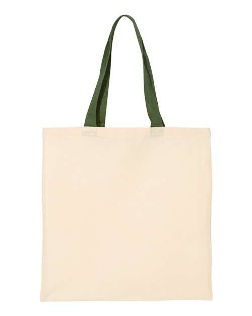Economical Tote with Contrast-Color Handles Q-Tees QTB6000 - NeoInk Transfers