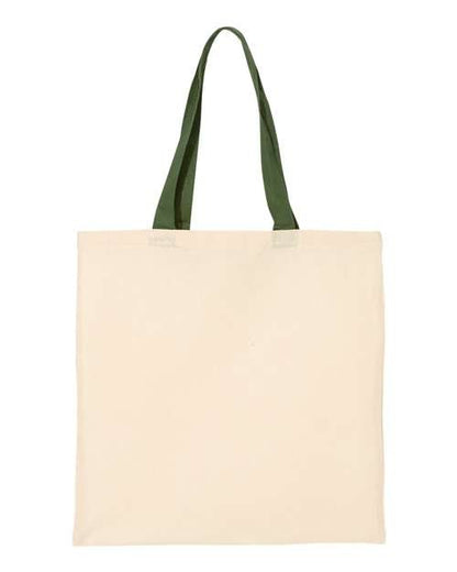 Economical Tote with Contrast-Color Handles Q-Tees QTB6000 - NeoInk Transfers