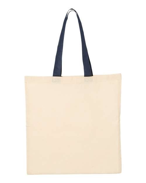 Economical Tote with Contrast-Color Handles Q-Tees QTB6000 - NeoInk Transfers