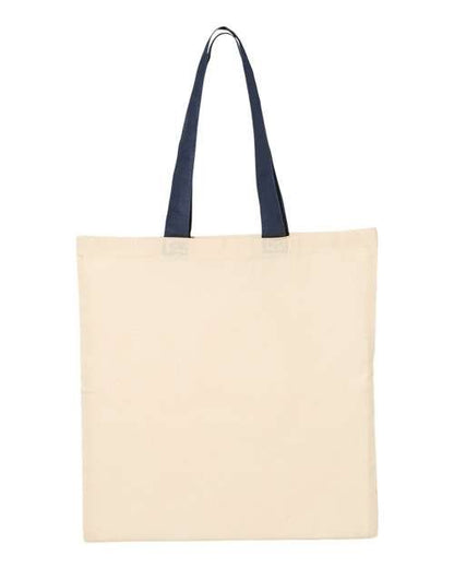 Economical Tote with Contrast-Color Handles Q-Tees QTB6000 - NeoInk Transfers