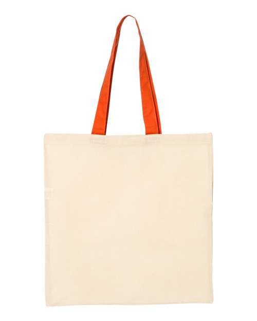 Economical Tote with Contrast-Color Handles Q-Tees QTB6000 - NeoInk Transfers