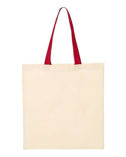 Economical Tote with Contrast-Color Handles Q-Tees QTB6000 - NeoInk Transfers