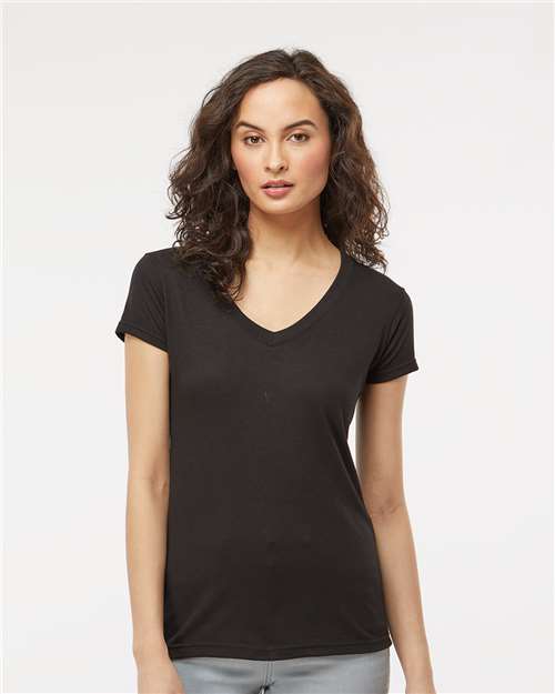 Women's Deluxe Blend V-Neck T-Shirt M&O 3542