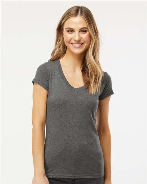 Women's Deluxe Blend V-Neck T-Shirt M&O 3542