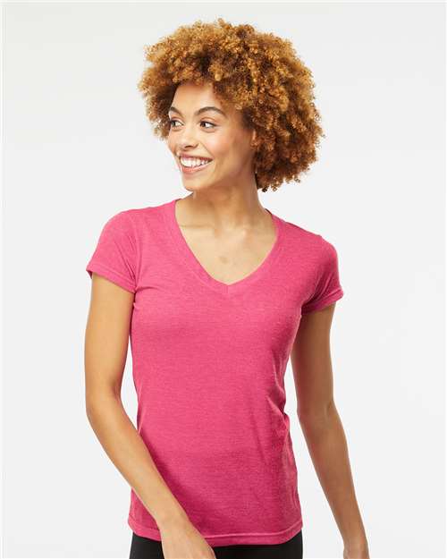 Women's Deluxe Blend V-Neck T-Shirt M&O 3542