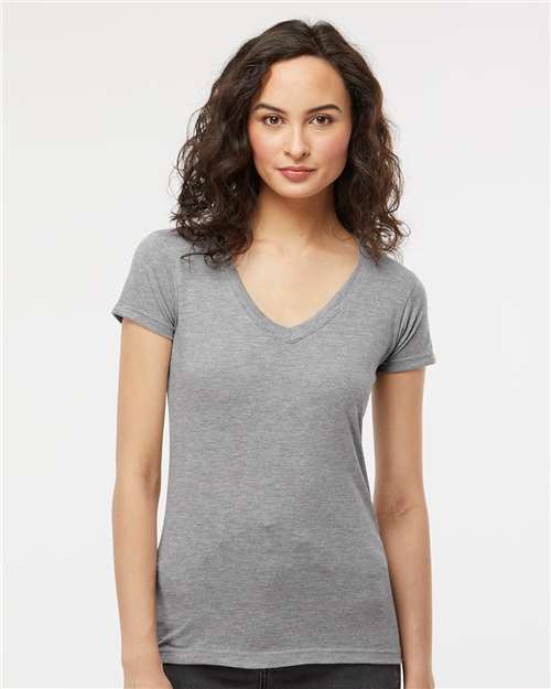 Women's Deluxe Blend V-Neck T-Shirt M&O 3542