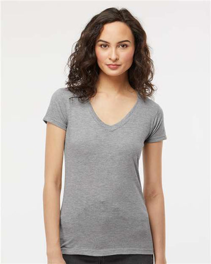 Women's Deluxe Blend V-Neck T-Shirt M&O 3542