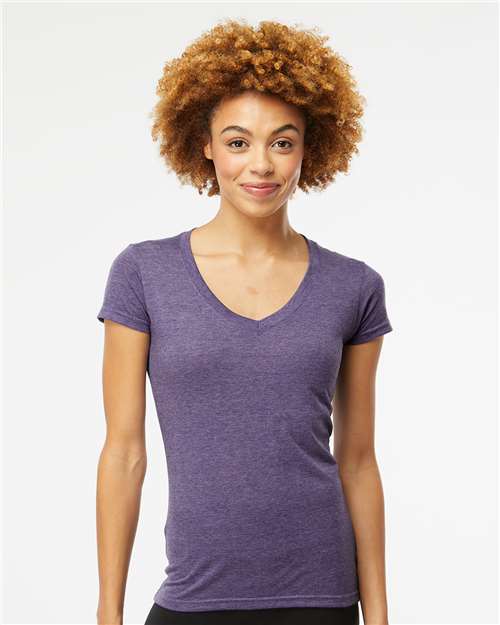 Women's Deluxe Blend V-Neck T-Shirt M&O 3542