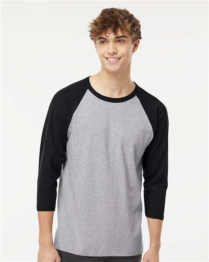 Raglan Three-Quarter Sleeve Baseball T-Shirt M&O 5540