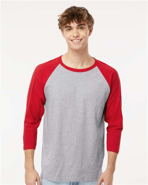 Raglan Three-Quarter Sleeve Baseball T-Shirt M&O 5540