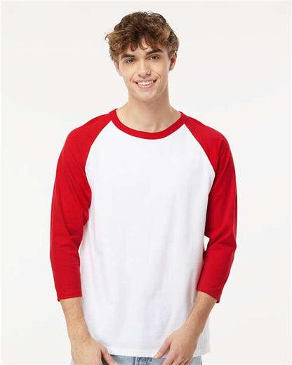 Raglan Three-Quarter Sleeve Baseball T-Shirt M&O 5540
