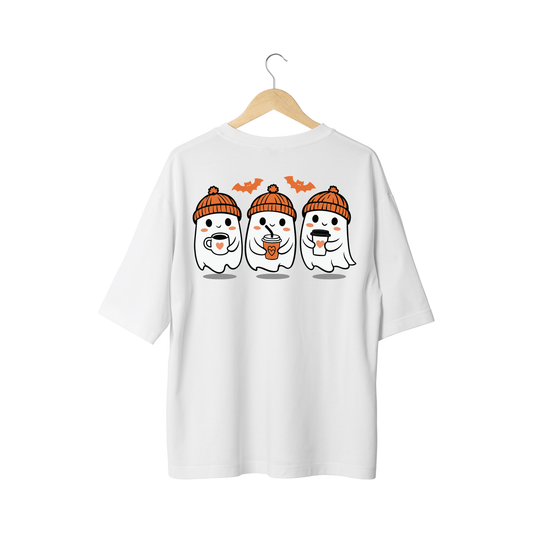 Cute Halloween Ghost Trio with Coffee DTF Transfer H3 - NeoInk Transfers