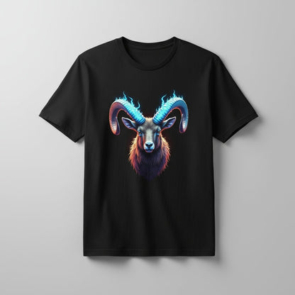 Flaming Neon Ram DTF Transfer - Bold Horned Design - NeoInk Transfers