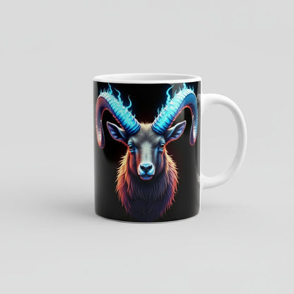 Flaming Neon Ram DTF Transfer - Bold Horned Design - NeoInk Transfers