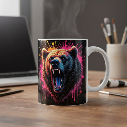 Neon Grizzly Bear DTF Transfer - Bold Streetwear Design - NeoInk Transfers