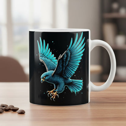 Neon Hawk DTF Transfer - Fierce Flying Bird Design - NeoInk Transfers