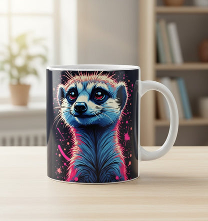 Neon Meerkat DTF Transfer - Vibrant Wildlife Design - NeoInk Transfers