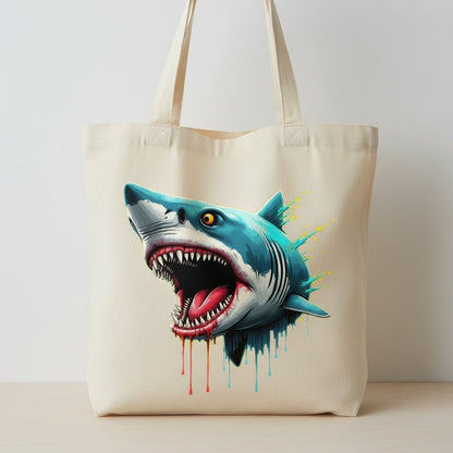 Neon Shark DTF Transfer - Fierce Ocean Predator Design - NeoInk Transfers