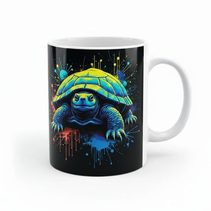 Neon Turtle DTF Transfer - Colorful Splash Art Design - NeoInk Transfers