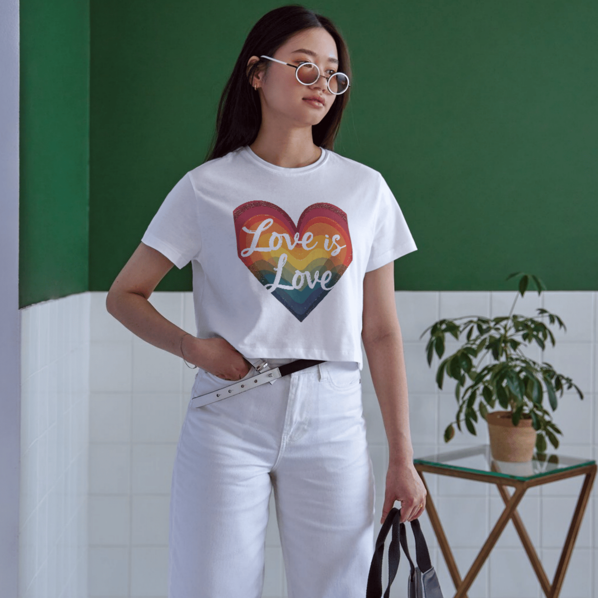 Retro Love Is Love Rainbow Heart DTF Transfer LG6 - NeoInk Transfers