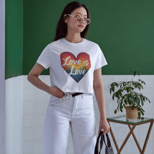 Retro Love Is Love Rainbow Heart DTF Transfer LG6 - NeoInk Transfers