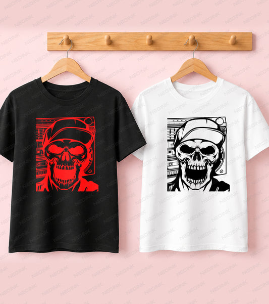 Hip Hop DJ Skull Boombox Scary DTF Transfer S-B16